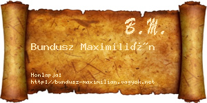 Bundusz Maximilián névjegykártya